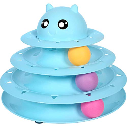 Jouet pour chats à 3 étages avec balles, 3 couleurs disponible