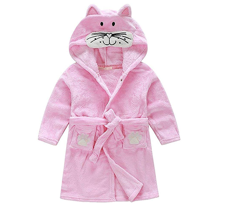 Peignoir pour fille en polar avec motifs de chat