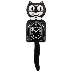 Horloge noire en forme de chat