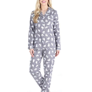 pijama long pour femme avec motifs de chats