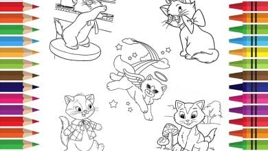 Cahier de coloriage gratuit pour enfants: Vive les chats!