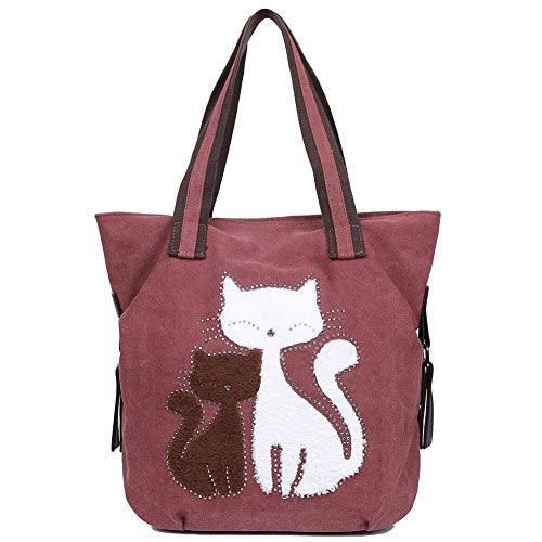 Grand sac à main pour femme à motif de chats, 3 couleurs disponibles